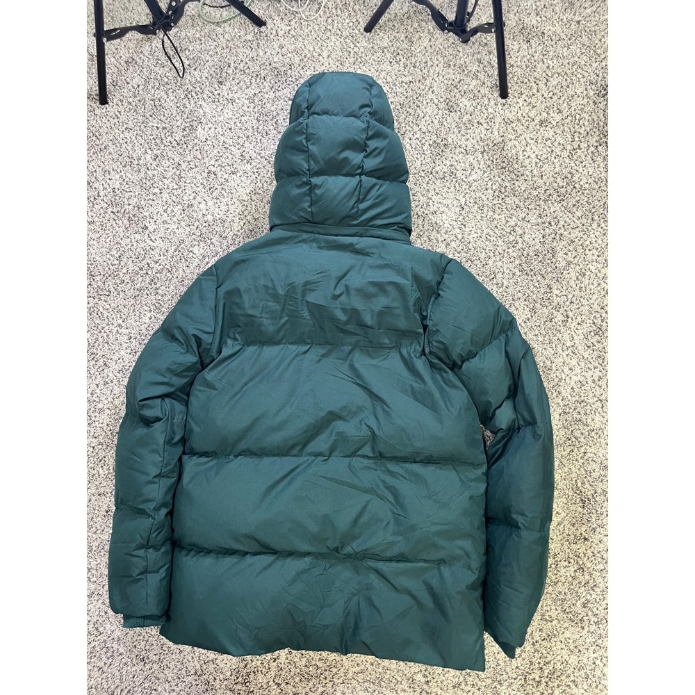 Garnet Hill Womens Small Teal Green Down Puffer Jacket Hooded Recycled Parka - Picture 11 of 12